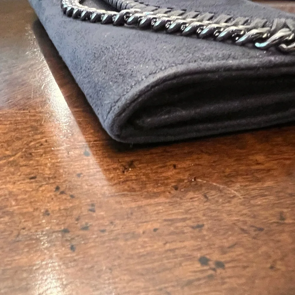 Stella McCartney Falabella Continental Wallet Clutch Navy Chain Trim Vegan - Picture 5 of 12
